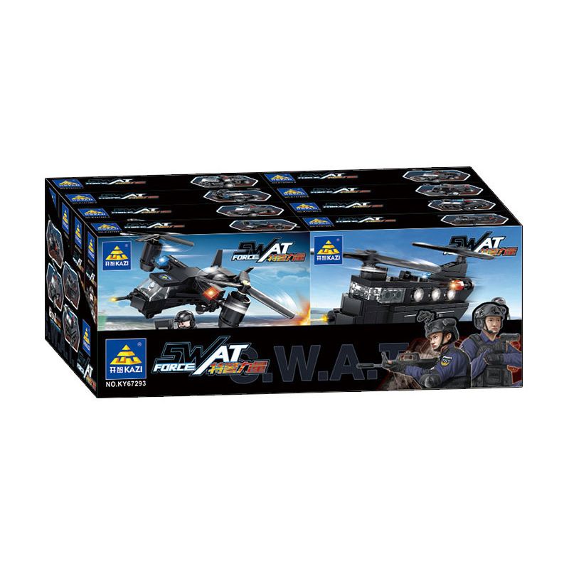 Kazi KY67293 67293 non  MÔ HÌNH LỰC LƯỢNG SWAT 8 bộ đồ chơi xếp lắp ráp ghép mô hình City Thành Phố 905 khối