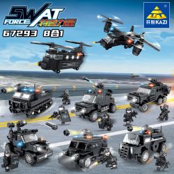 Kazi KY67293 67293 non  MÔ HÌNH LỰC LƯỢNG SWAT 8 bộ đồ chơi xếp lắp ráp ghép mô hình City Thành Phố 905 khối