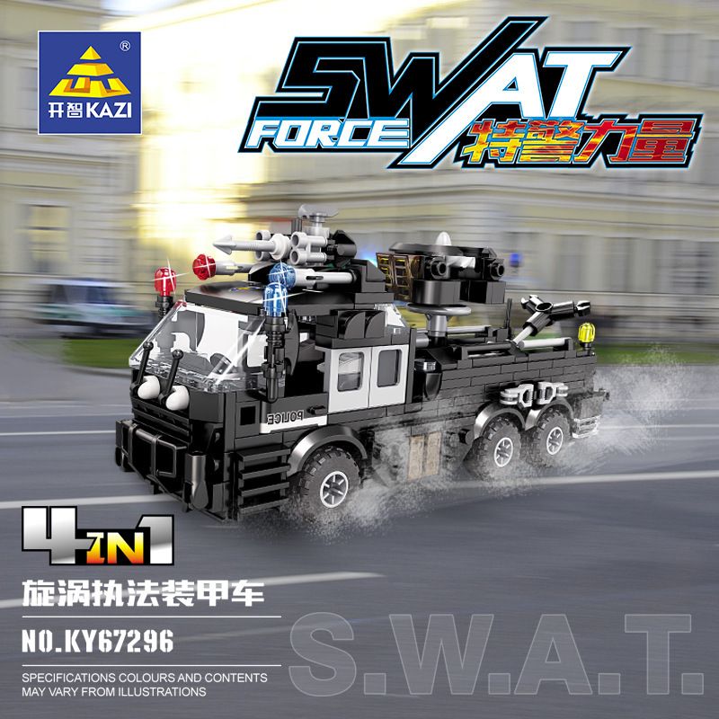 Kazi KY67296 67296 non  MÔ HÌNH LỰC LƯỢNG SWAT 8 bộ đồ chơi xếp lắp ráp ghép mô hình City Thành Phố