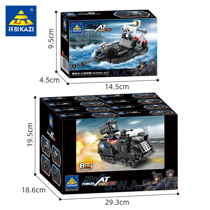 Kazi KY67295 67295 non  MÔ HÌNH LỰC LƯỢNG SWAT 8 bộ đồ chơi xếp lắp ráp ghép mô hình City Thành Phố