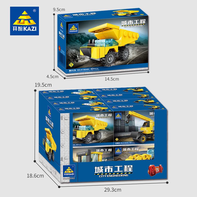 Kazi KY80462 80462 non  KỸ THUẬT ĐÔ THỊ 8 MÔ HÌNH bộ đồ chơi xếp lắp ráp ghép mô hình City Thành Phố