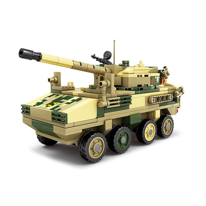 Kazi KY84117 84117 non  SÚNG TẤN CÔNG ST1 LOẠI 8*8 105MM bộ đồ chơi xếp lắp ráp ghép mô hình Military Army Quân Sự Bộ Đội 372 khối