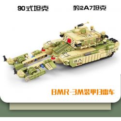 Kazi KY84122 84122 non  TRANG BỊ HIỆN ĐẠI XE BỌC THÉP RÀ PHÁ BOM MÌN BMR-3M 8 TỔ HỢP bộ đồ chơi xếp lắp ráp ghép mô hình Military Army Quân Sự Bộ Đội 1250 khối