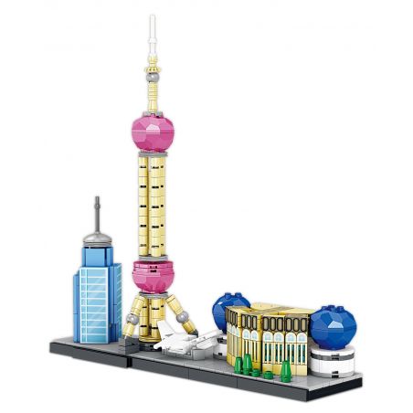 Kazi KY98731 98731 non  ẤN TƯỢNG THÀNH PHỐ BẾN THƯỢNG HẢI QUYẾN RŨ bộ đồ chơi xếp lắp ráp ghép mô hình Architecture Công Trình Kiến Trúc 457 khối