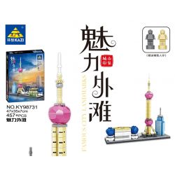 Kazi KY98731 98731 non  ẤN TƯỢNG THÀNH PHỐ BẾN THƯỢNG HẢI QUYẾN RŨ bộ đồ chơi xếp lắp ráp ghép mô hình Architecture Công Trình Kiến Trúc 457 khối