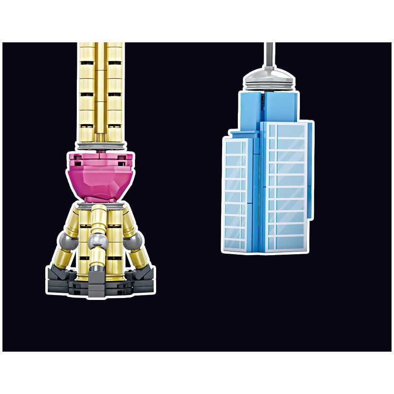 Kazi KY98731 98731 non  ẤN TƯỢNG THÀNH PHỐ BẾN THƯỢNG HẢI QUYẾN RŨ bộ đồ chơi xếp lắp ráp ghép mô hình Architecture Công Trình Kiến Trúc 457 khối