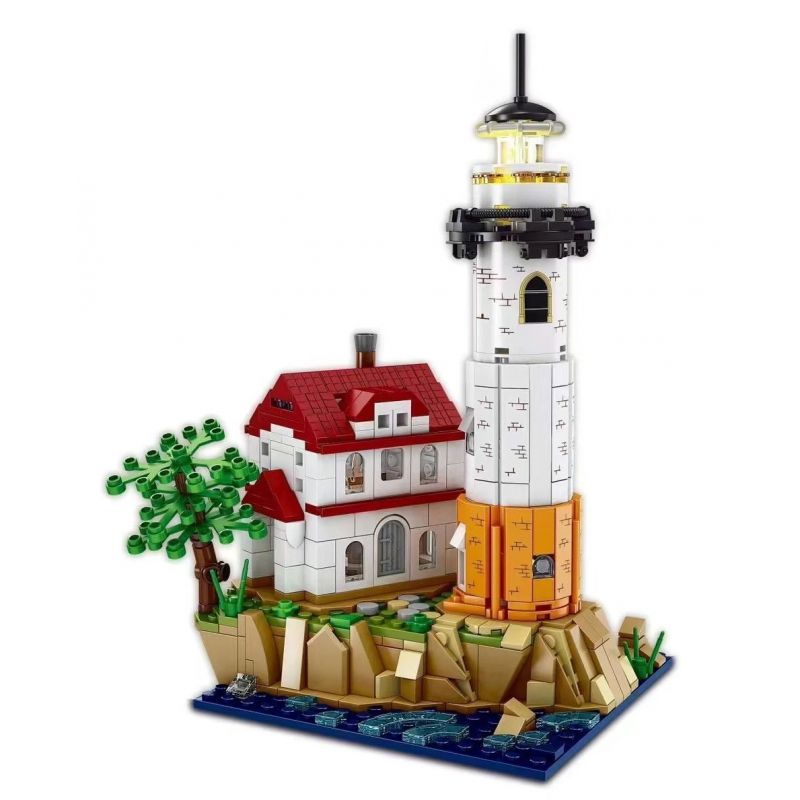 Kazi KY98729 98729 non  NGỌN HẢI ĐĂNG MŨI BIỂN bộ đồ chơi xếp lắp ráp ghép mô hình SUNSET GLOW 516 khối