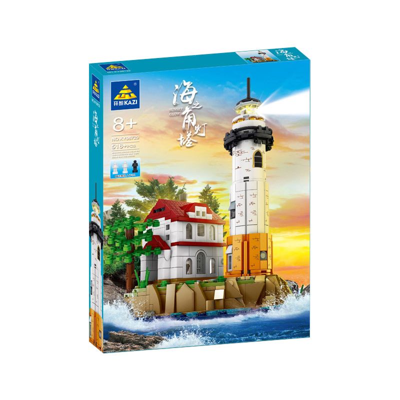 Kazi KY98729 98729 non  NGỌN HẢI ĐĂNG MŨI BIỂN bộ đồ chơi xếp lắp ráp ghép mô hình SUNSET GLOW 516 khối