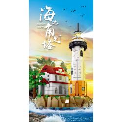 Kazi KY98729 98729 non  NGỌN HẢI ĐĂNG MŨI BIỂN bộ đồ chơi xếp lắp ráp ghép mô hình SUNSET GLOW 516 khối