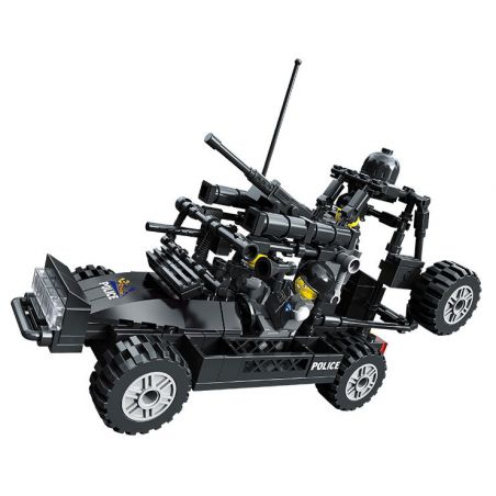 JIESTAR 20043 non  SWAT FLYING TIGERS XE TẤN CÔNG SA MẠC bộ đồ chơi xếp lắp ráp ghép mô hình City THE RAIDER BUGGY Thành Phố 266 khối