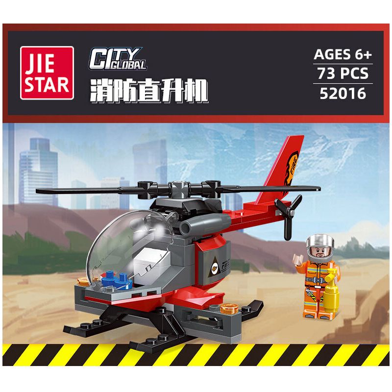 JIESTAR 52016 non  XE CỨU HỎA THÀNH PHỐ TOÀN CẦU TRỰC THĂNG bộ đồ chơi xếp lắp ráp ghép mô hình City URBAN FIRE ENGINE 73 khối