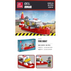 JIESTAR 52014 non  XE CỨU HỎA THÀNH PHỐ TOÀN CẦU THUYỀN bộ đồ chơi xếp lắp ráp ghép mô hình City URBAN FIRE ENGINE 85 khối