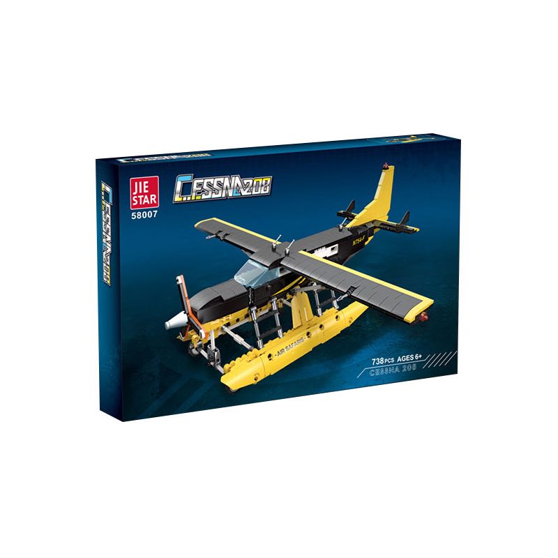JIESTAR 58007 non  MÁY BAY HẠNG NHẸ ĐA NĂNG CÁNH QUẠT MỘT ĐỘNG CƠ CESSNA 208 bộ đồ chơi xếp lắp ráp ghép mô hình  Kỹ Thuật Công Nghệ Cao Mô Hình Phương Tiện 738 khối