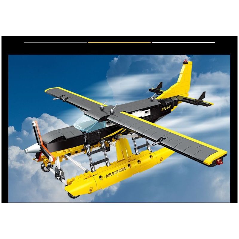 JIESTAR 58007 non  MÁY BAY HẠNG NHẸ ĐA NĂNG CÁNH QUẠT MỘT ĐỘNG CƠ CESSNA 208 bộ đồ chơi xếp lắp ráp ghép mô hình  Kỹ Thuật Công Nghệ Cao Mô Hình Phương Tiện 738 khối