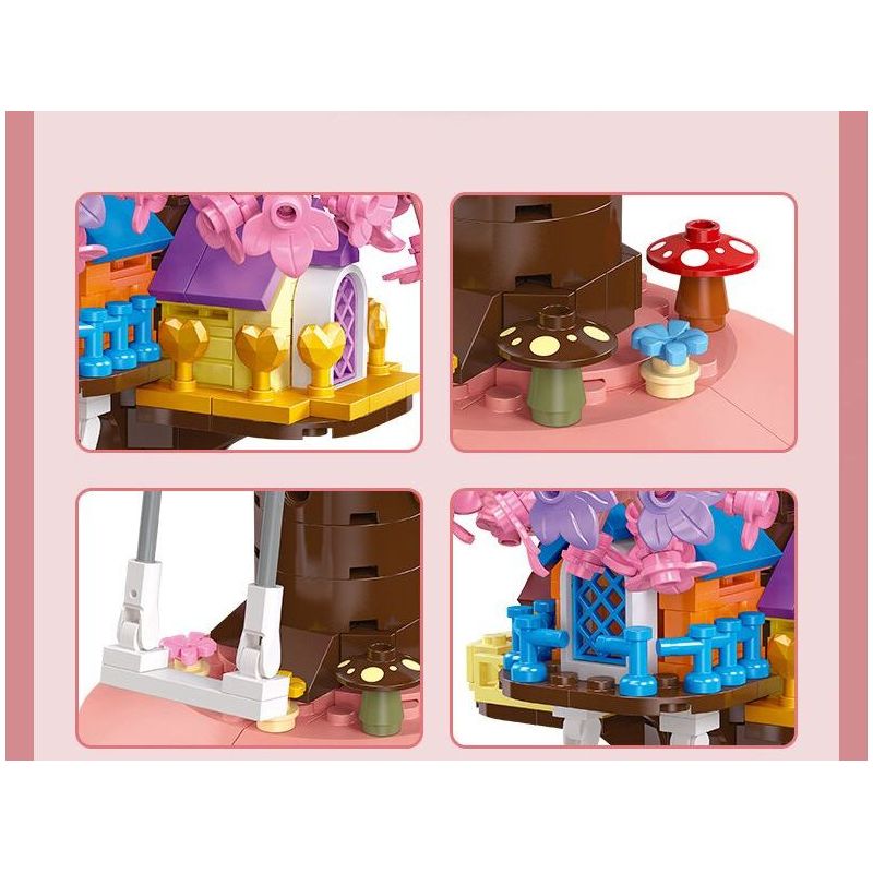 JIESTAR 58026 non  NGÔI NHÀ TRÊN CÂY LÃNG MẠN bộ đồ chơi xếp lắp ráp ghép mô hình Girl Con Gái 628 khối