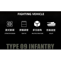 JIESTAR 61058 non  XE CHIẾN ĐẤU BỘ BINH LOẠI 09 BÁNH 8X8 bộ đồ chơi xếp lắp ráp ghép mô hình Military Army TYPE 09 INFANTRY FIGHTING VEHICLE Quân Sự Bộ Đội 320 khối
