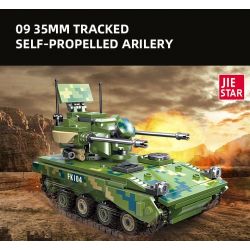 JIESTAR 61062 non  PHÁO PHÒNG KHÔNG ĐÔI 35 TYPE 09 bộ đồ chơi xếp lắp ráp ghép mô hình Military Army 09 35MM TRACKED SELF-PROPELLED ARILERY Quân Sự Bộ Đội 358 khối