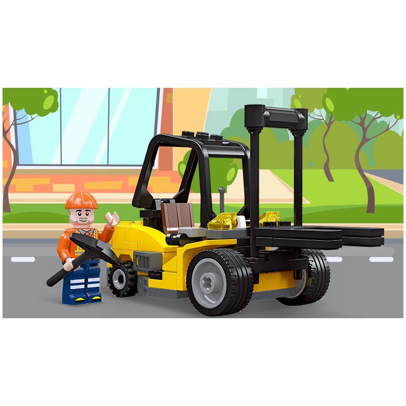 JIESTAR 51016 non  PHƯƠNG TIỆN KỸ THUẬT CỦA UNIVERSAL CITY XE NÂNG bộ đồ chơi xếp lắp ráp ghép mô hình MACHINESHOP TRUCK FORKLIFT Thành Phố 106 khối