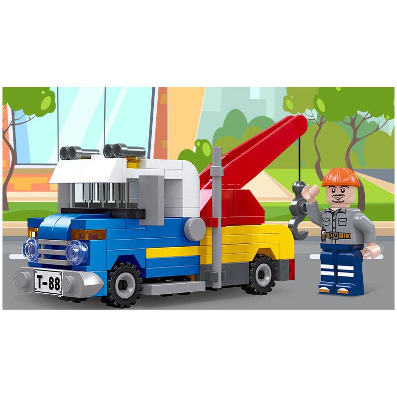 JIESTAR 51014 non  PHƯƠNG TIỆN XÂY DỰNG UNIVERSAL CITY CẦN CẨU bộ đồ chơi xếp lắp ráp ghép mô hình MACHINESHOP TRUCK CRANE Thành Phố 128 khối