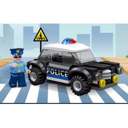 JIESTAR 54104 non  THÀNH PHỐ VŨ TRỤ XE CẢNH SÁT bộ đồ chơi xếp lắp ráp ghép mô hình City GLOBAL CITY POLICE CAR 105 khối