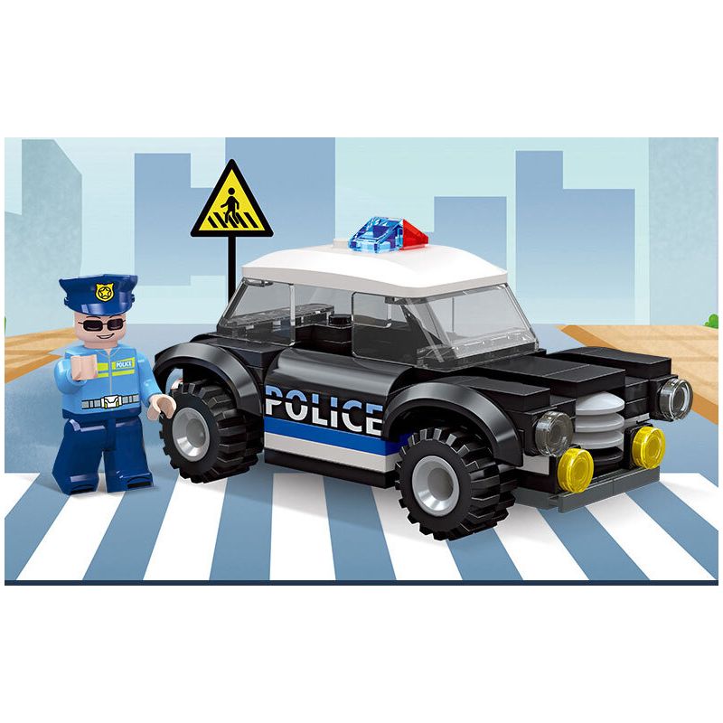JIESTAR 54104 non  THÀNH PHỐ VŨ TRỤ XE CẢNH SÁT bộ đồ chơi xếp lắp ráp ghép mô hình City GLOBAL CITY POLICE CAR 105 khối