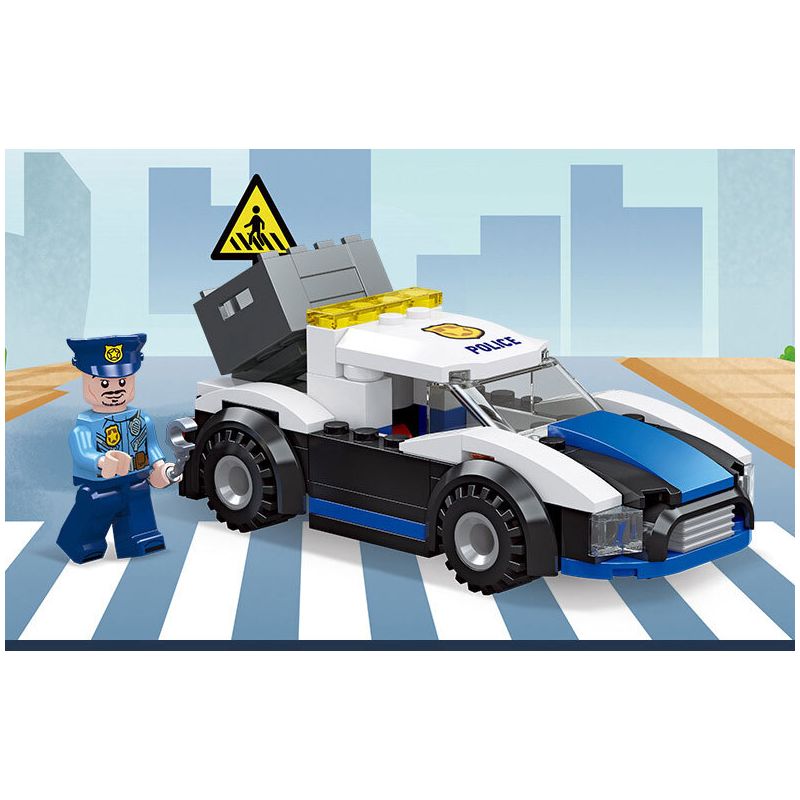 JIESTAR 54103 non  UNIVERSAL CITY XE TUẦN TRA CỦA CẢNH SÁT bộ đồ chơi xếp lắp ráp ghép mô hình GLOBAL CITY PATROL CAR Thành Phố 100 khối