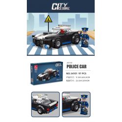 JIESTAR 54101 non  THÀNH PHỐ VŨ TRỤ XE CẢNH SÁT bộ đồ chơi xếp lắp ráp ghép mô hình City GLOBAL CITY POLICE CAR 97 khối