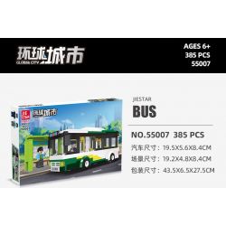 JIESTAR 55007 non  THÀNH PHỐ TOÀN CẦU XE BUÝT bộ đồ chơi xếp lắp ráp ghép mô hình City GLOBAL CITY BUS 385 khối