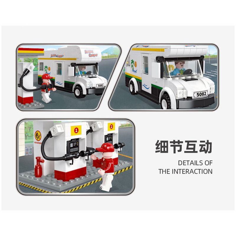 JIESTAR 55005 non  THÀNH PHỐ TOÀN CẦU CAMPERVAN bộ đồ chơi xếp lắp ráp ghép mô hình City GLOBAL CITY CAMPERS 337 khối