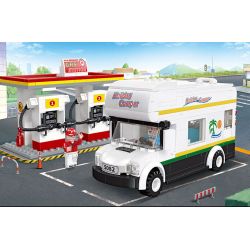 JIESTAR 55005 non  THÀNH PHỐ TOÀN CẦU CAMPERVAN bộ đồ chơi xếp lắp ráp ghép mô hình City GLOBAL CITY CAMPERS 337 khối