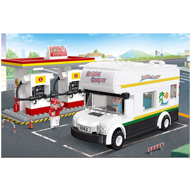 JIESTAR 55005 non  THÀNH PHỐ TOÀN CẦU CAMPERVAN bộ đồ chơi xếp lắp ráp ghép mô hình City GLOBAL CITY CAMPERS 337 khối