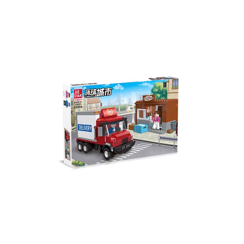 JIESTAR 55004 non  THÀNH PHỐ TOÀN CẦU XE TẢI bộ đồ chơi xếp lắp ráp ghép mô hình City GLOBAL CITY TRUCKS 325 khối