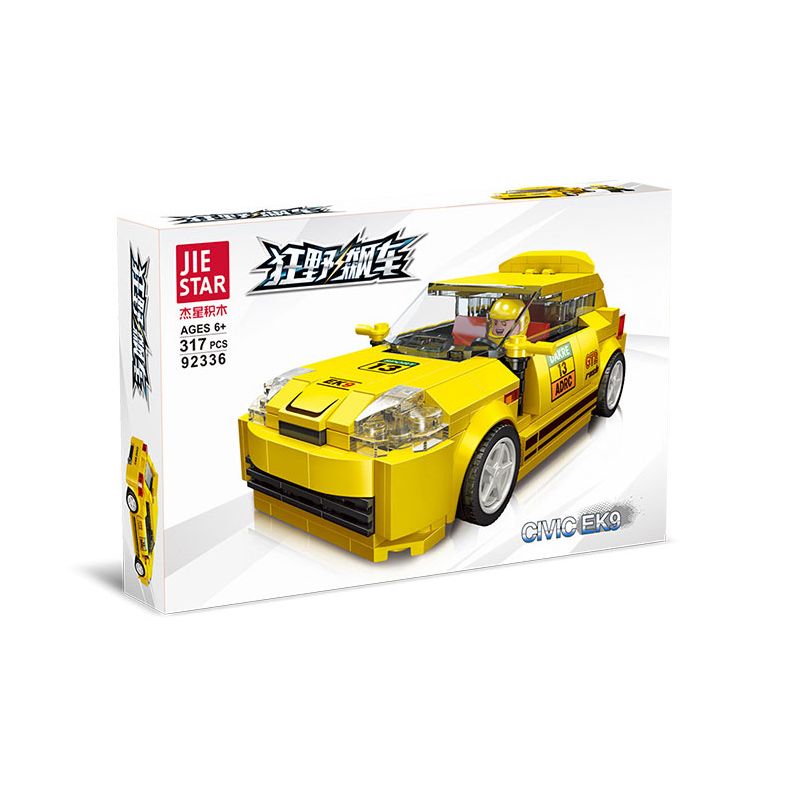 JIESTAR 92336 non  ĐUA XE NHỰA ĐƯỜNG HONDA CIVIC EK9 bộ đồ chơi xếp lắp ráp ghép mô hình Racers Đua Tốc Độ 317 khối