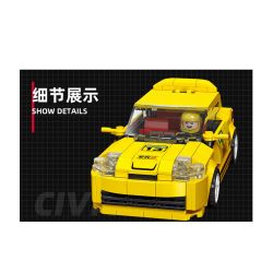 JIESTAR 92336 non  ĐUA XE NHỰA ĐƯỜNG HONDA CIVIC EK9 bộ đồ chơi xếp lắp ráp ghép mô hình Racers Đua Tốc Độ 317 khối