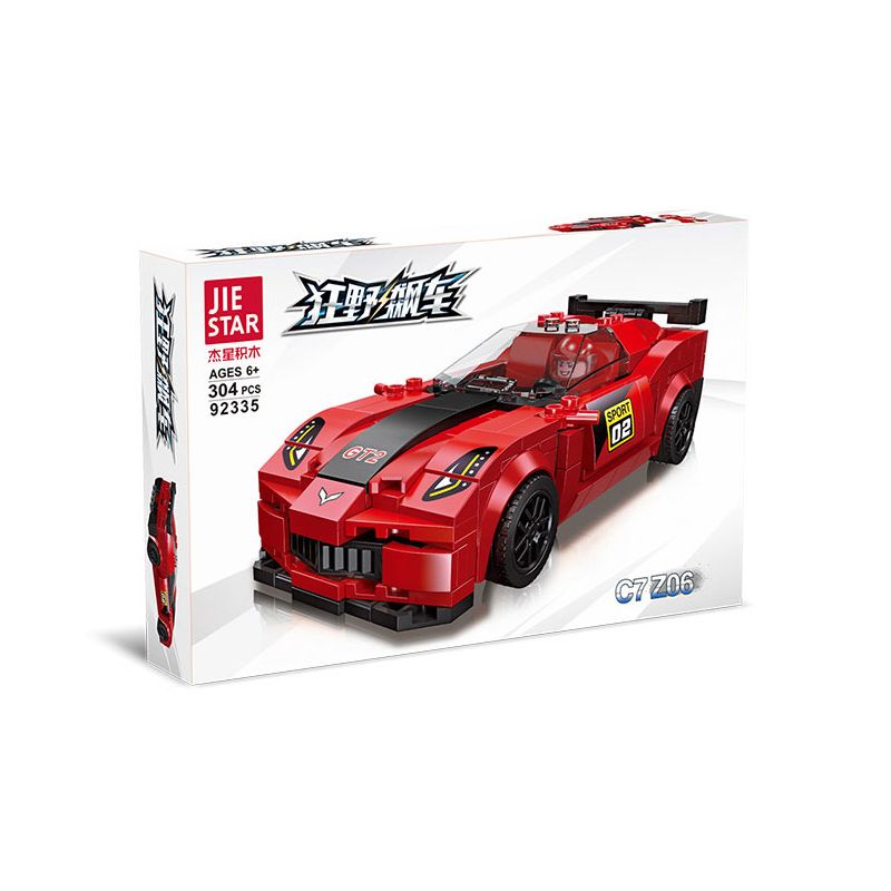 JIESTAR 92335 non Lego ĐUA NHỰA ĐƯỜNG CORVETTE C7 Z06 bộ đồ chơi xếp lắp ráp ghép mô hình Racers Đua Tốc Độ 304 khối
