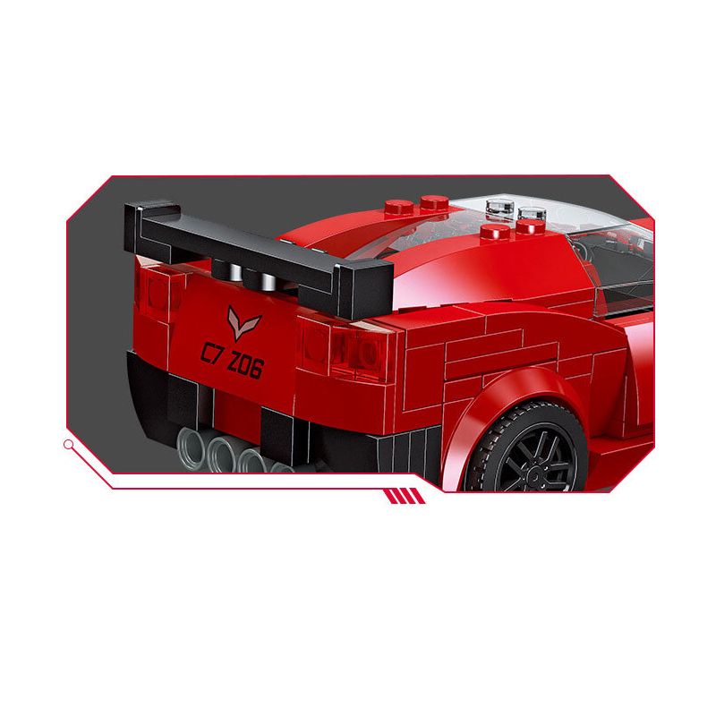 JIESTAR 92335 non  ĐUA NHỰA ĐƯỜNG CORVETTE C7 Z06 bộ đồ chơi xếp lắp ráp ghép mô hình Racers Đua Tốc Độ 304 khối