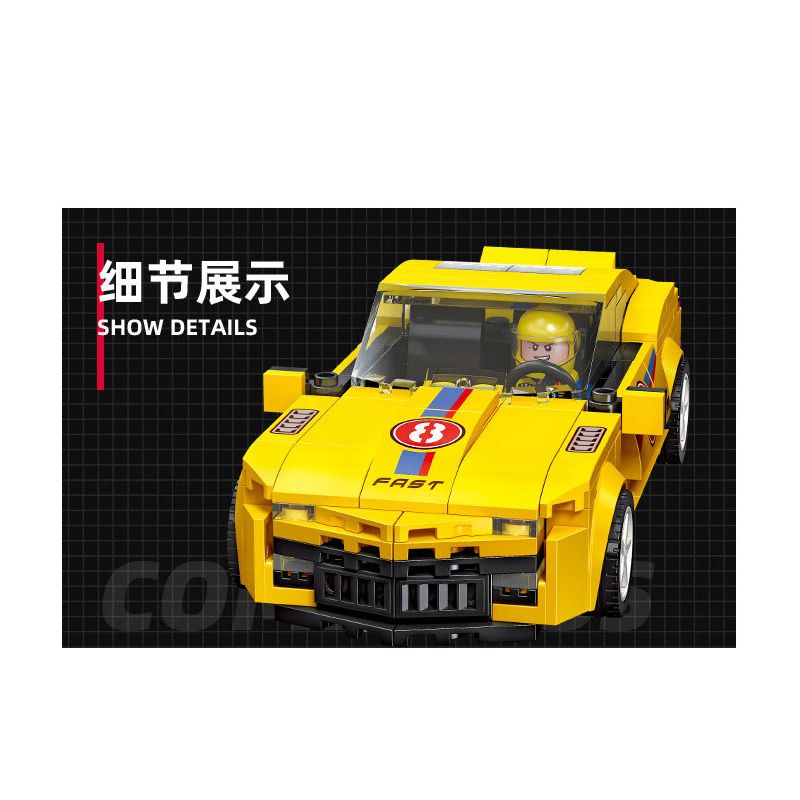 JIESTAR 92334 non  NHỰA ĐƯỜNG CHEVROLET CAMARO SS bộ đồ chơi xếp lắp ráp ghép mô hình Racers Đua Tốc Độ 292 khối