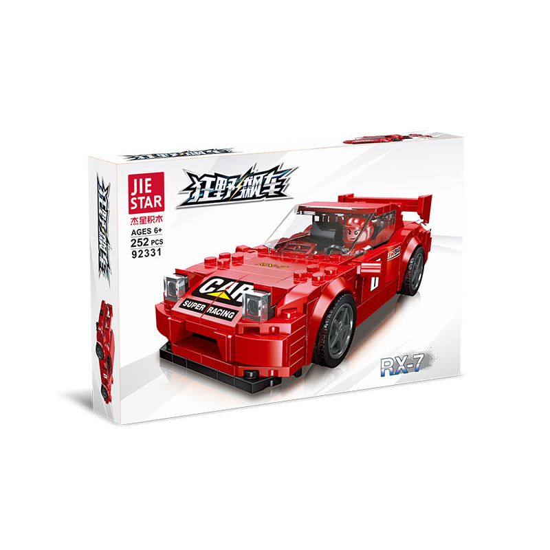 JIESTAR 92331 non Lego ĐUA XE NHỰA ĐƯỜNG MAZDA RX-7 bộ đồ chơi xếp lắp ráp ghép mô hình Racers Đua Tốc Độ 252 khối