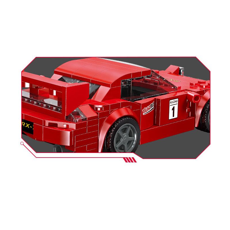 JIESTAR 92331 non  ĐUA XE NHỰA ĐƯỜNG MAZDA RX-7 bộ đồ chơi xếp lắp ráp ghép mô hình Racers Đua Tốc Độ 252 khối