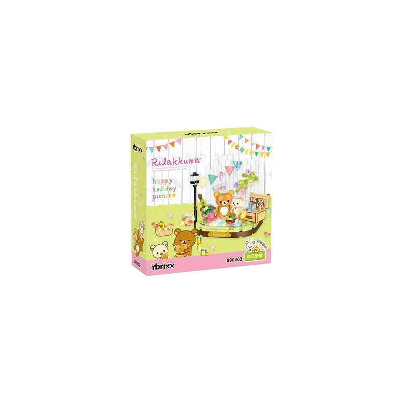 INBRIXX 890402 non  RILAKKUMA CHUYẾN DÃ NGOẠI VUI VẺ bộ đồ chơi xếp lắp ráp ghép mô hình RILAKKUMA HAPPY HOLIDAY PICNIC