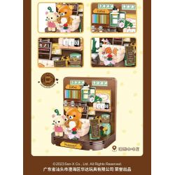 INBRIXX 890401 non  RILAKKUMA QUÁN CÀ PHÊ LƯỜI BIẾNG bộ đồ chơi xếp lắp ráp ghép mô hình RILAKKUMA CHOCOLATE AND COFFEE