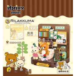 INBRIXX 890401 non  RILAKKUMA QUÁN CÀ PHÊ LƯỜI BIẾNG bộ đồ chơi xếp lắp ráp ghép mô hình RILAKKUMA CHOCOLATE AND COFFEE