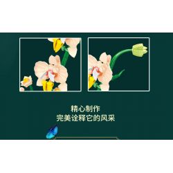 WELEMAGINATION 2139 non  HOA LAN VÀNG THƠM bộ đồ chơi xếp lắp ráp ghép mô hình Flowers ORCHIDS ELEGANT 606 khối