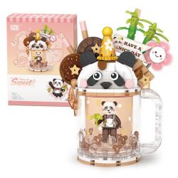 LOZ 4206 non  CỐC CÁT LÚN KEM CA CAO SÔ CÔ LA ĐEN bộ đồ chơi xếp lắp ráp ghép mô hình SWEET QUICKSAND CUP 297 khối