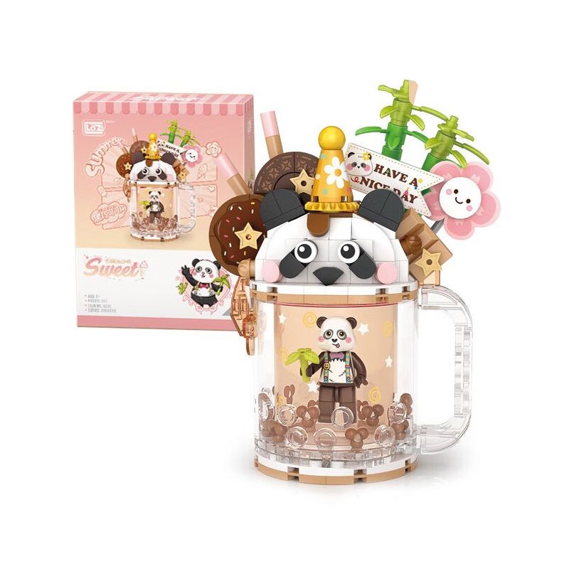 LOZ 4206 non  CỐC CÁT LÚN KEM CA CAO SÔ CÔ LA ĐEN bộ đồ chơi xếp lắp ráp ghép mô hình SWEET QUICKSAND CUP 297 khối