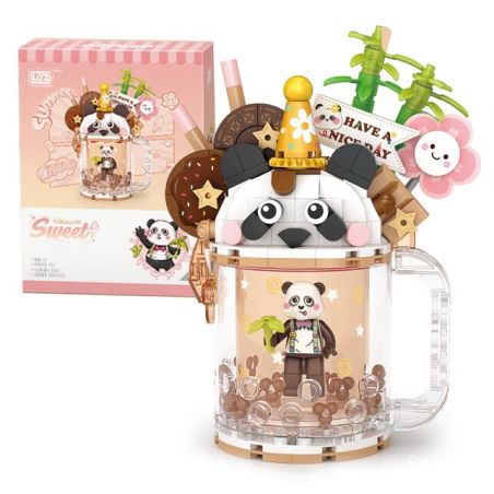 LOZ 4206 non  CỐC CÁT LÚN KEM CA CAO SÔ CÔ LA ĐEN bộ đồ chơi xếp lắp ráp ghép mô hình SWEET QUICKSAND CUP 297 khối