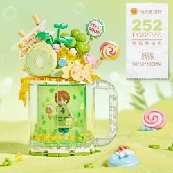 LOZ 4205 non  CỐC CÁT LÚN KEM NẮNG XANH bộ đồ chơi xếp lắp ráp ghép mô hình SWEET QUICKSAND CUP 252 khối