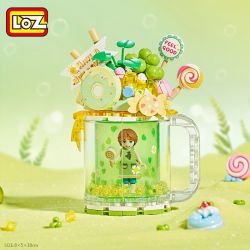 LOZ 4205 non  CỐC CÁT LÚN KEM NẮNG XANH bộ đồ chơi xếp lắp ráp ghép mô hình SWEET QUICKSAND CUP 252 khối