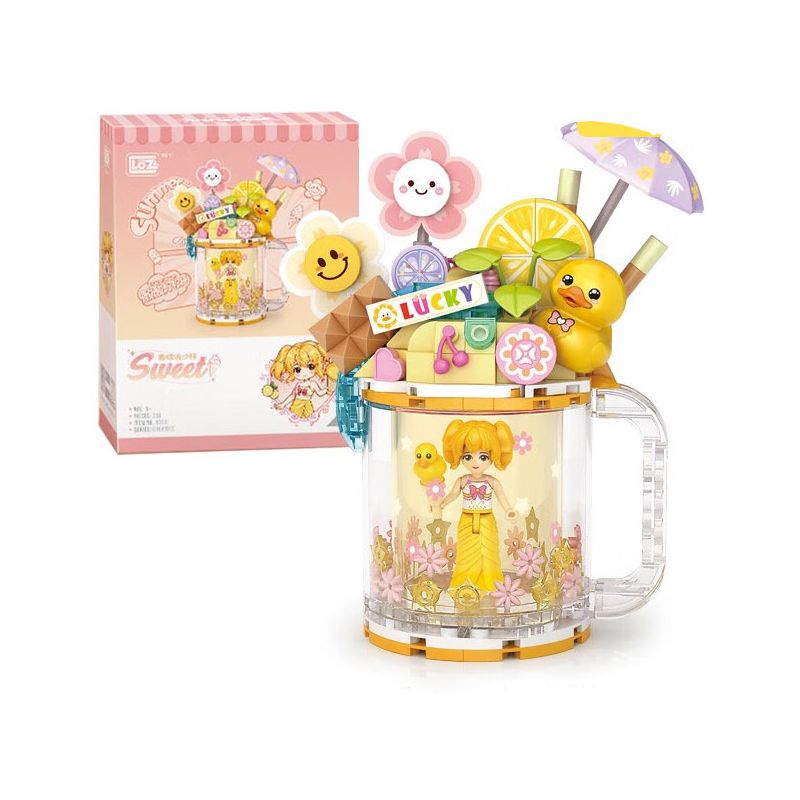 LOZ 4204 non  CỐC CÁT LÚN KEM CHANH CHUA bộ đồ chơi xếp lắp ráp ghép mô hình SWEET QUICKSAND CUP 236 khối