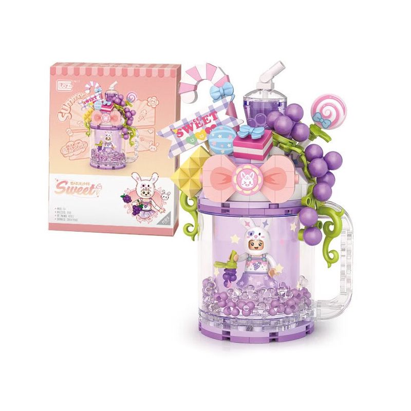 LOZ 4203 non  CỐC CÁT LÚN KEM MỌNG NƯỚC NHO bộ đồ chơi xếp lắp ráp ghép mô hình SWEET QUICKSAND CUP 258 khối